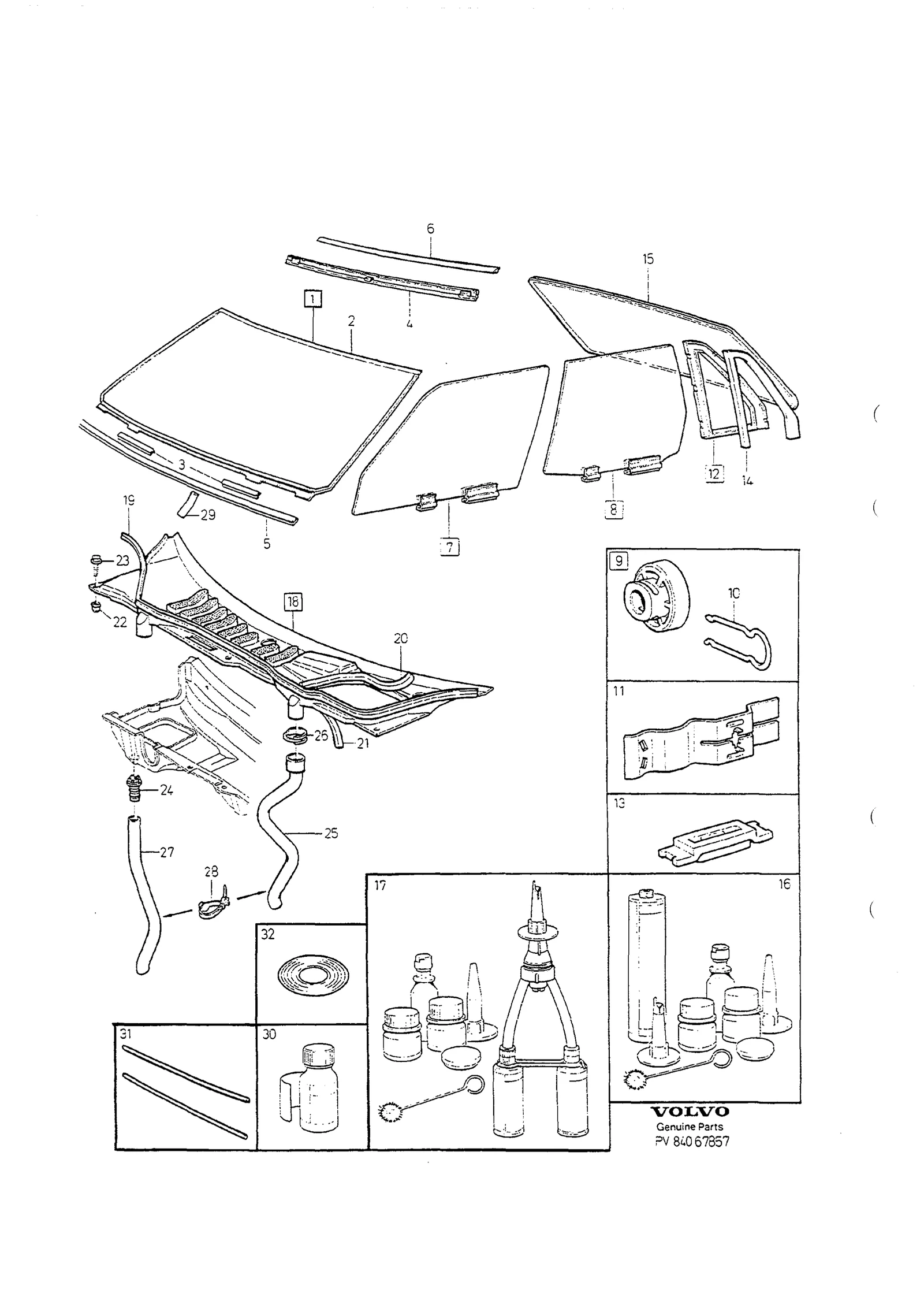 WINDSHIELD, REAR WINDOW AND WINDSCREEN DRAINAGE