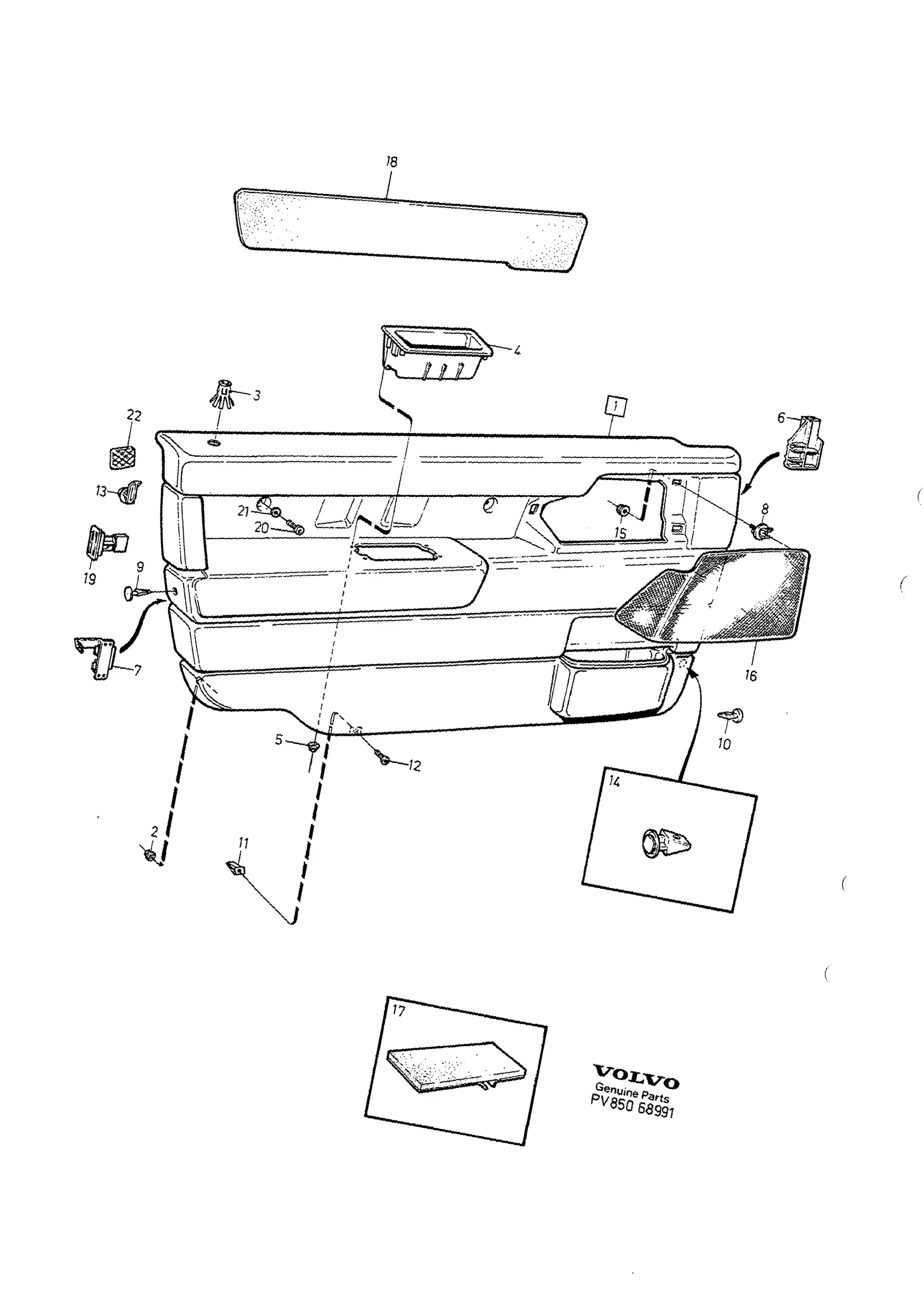 PARTS FOR FRONT DOOR PANEL