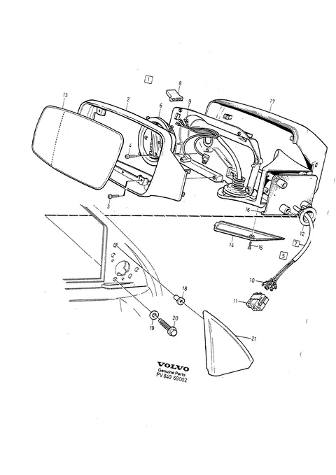 Rear view mirror, electrically operated
