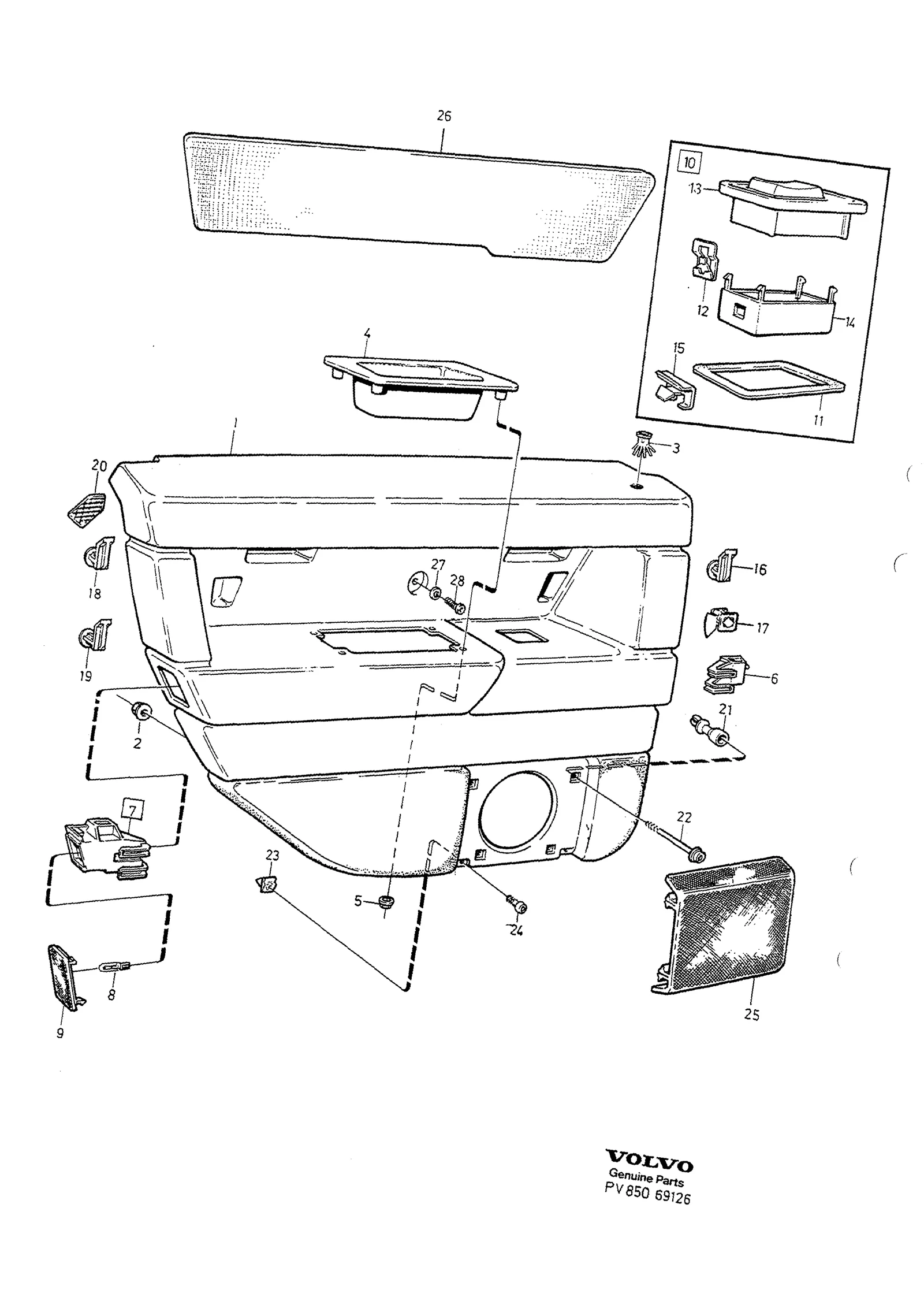PARTS FOR REAR DOOR PANEL