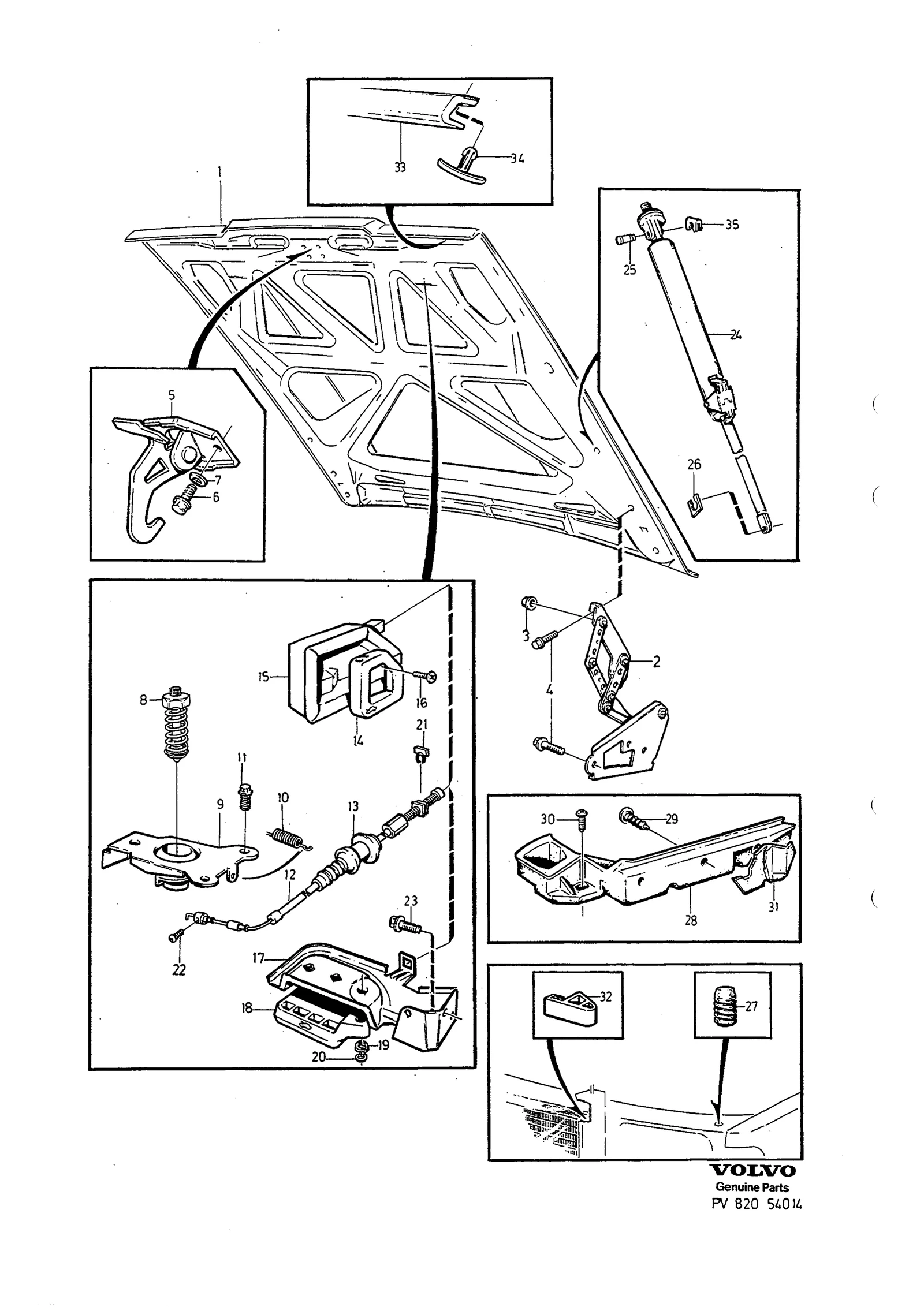 DETALJER MOTORHUV HUVLÅS