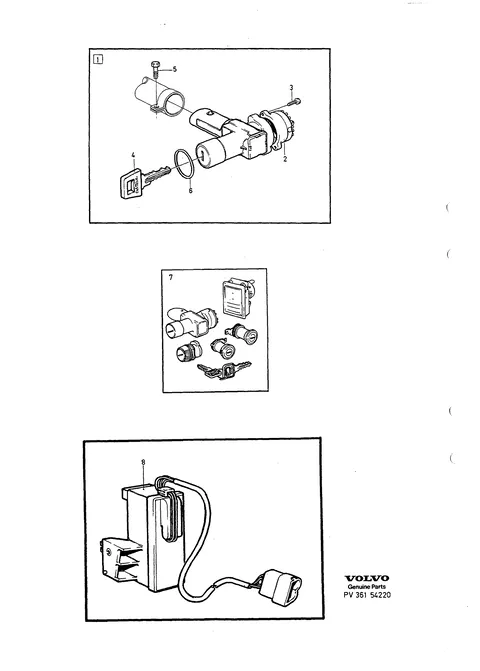 Column and starter lock switches central locking