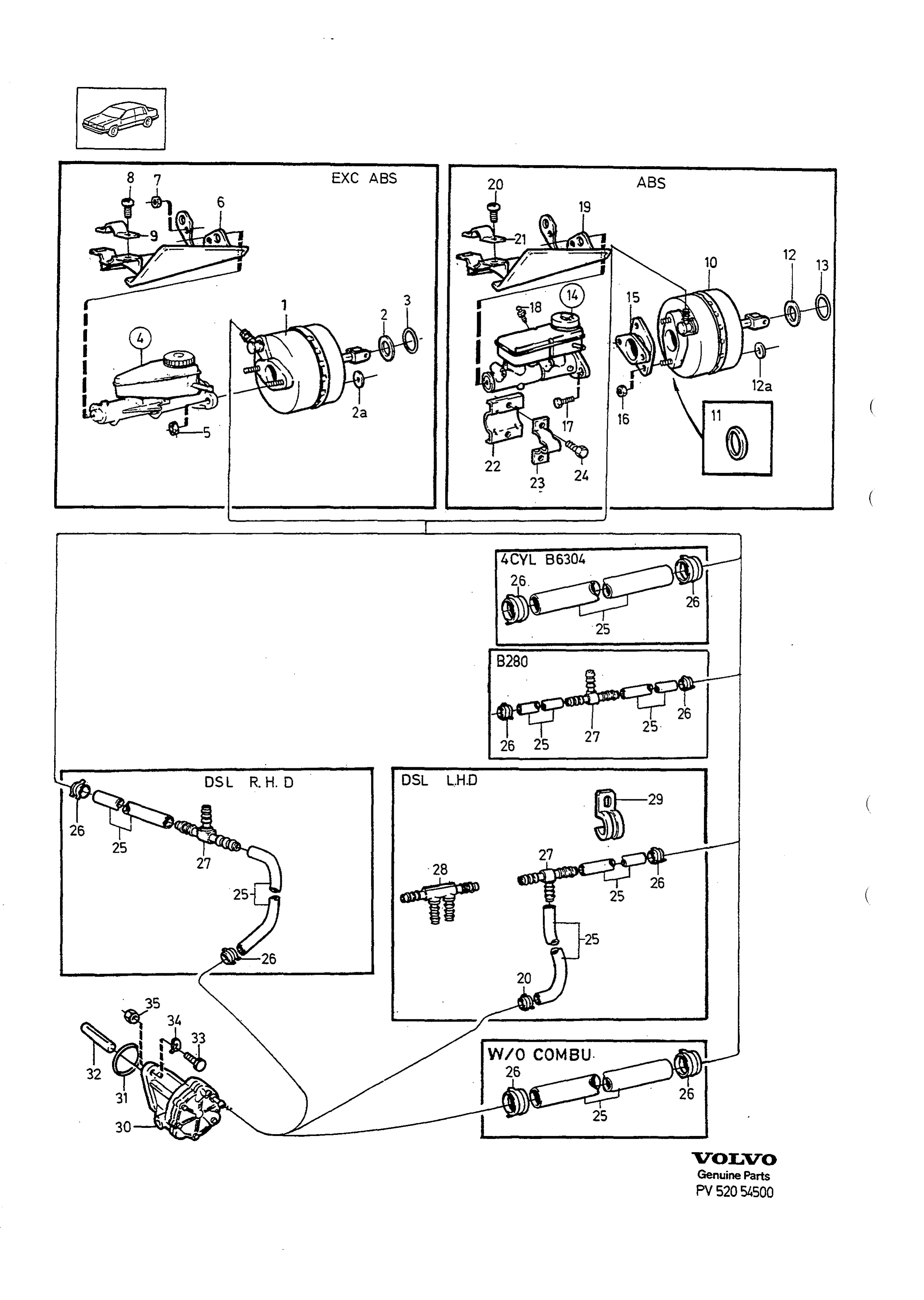 HUVUDCYLINDER SERVOCYLINDER VAKUUMPUMP