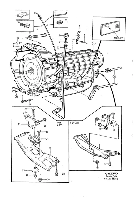 Gearbox, automatic gearbox mounting