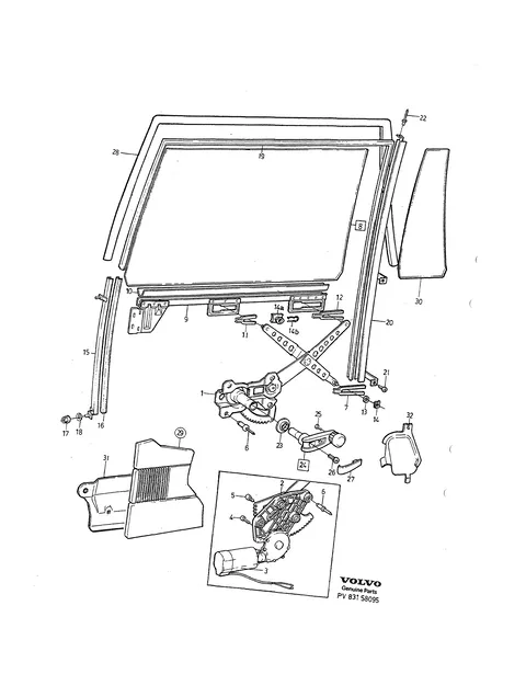 Rear door winder mechanism