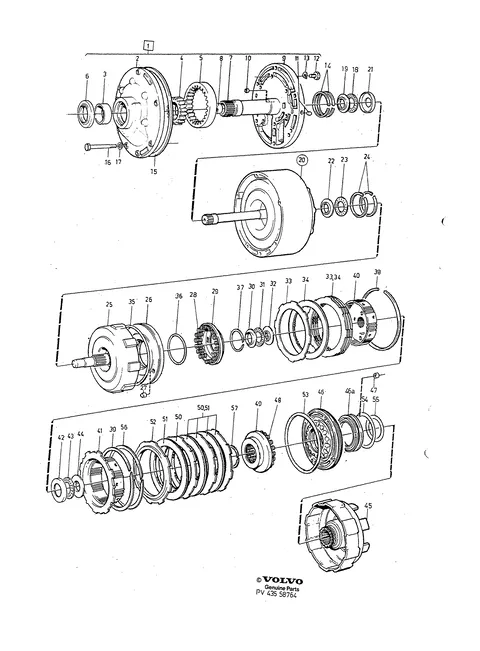 Automatic gearbox, pump housing - front planet gear - clutch housing