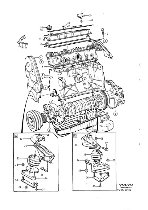 Engine with fittings