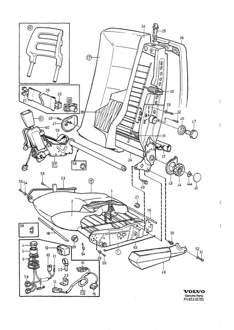 Front seat, manual adjustment