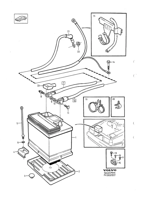 Batteries with mounting parts