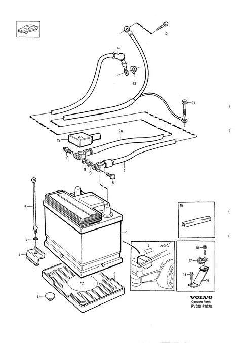 Batteries with mounting parts