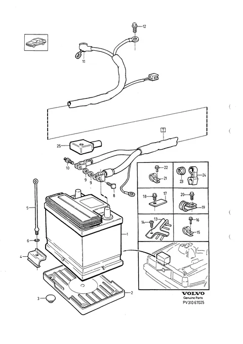 Batteries with mounting parts