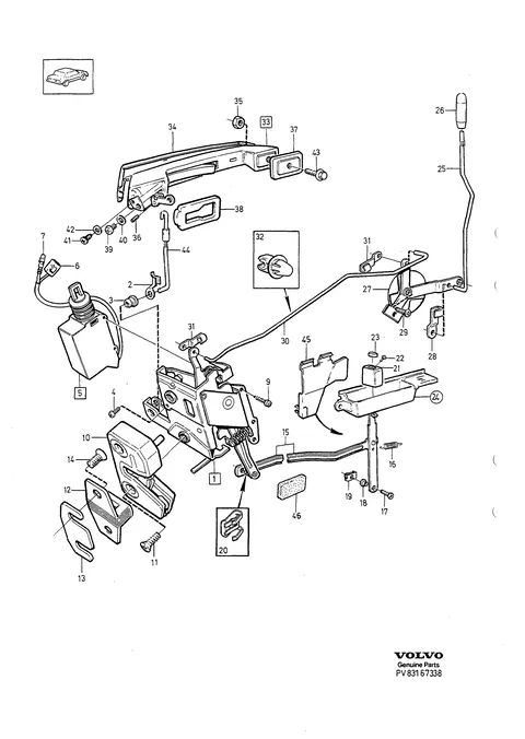 Rear door locking system