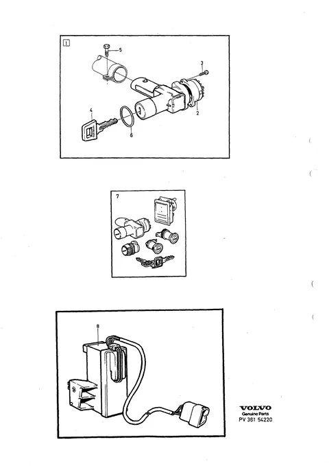 Column and starter lock switches central locking
