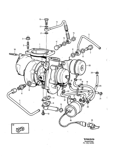 Turbocharger with connecting parts