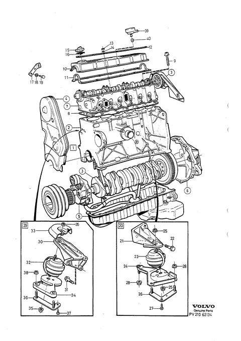 Engine with fittings