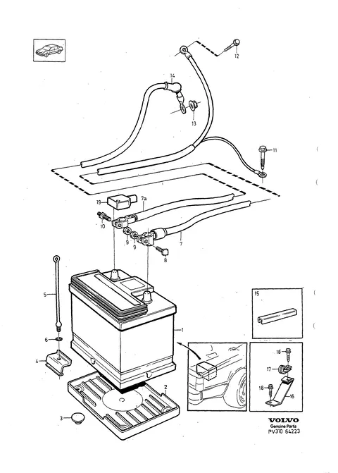 Batteries with mounting parts