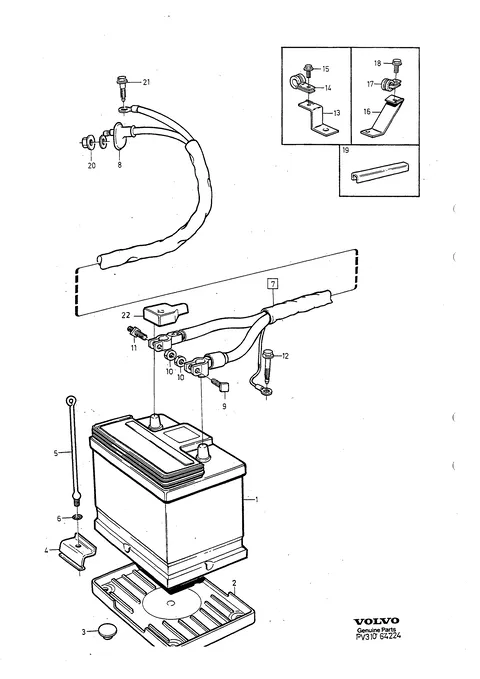 Batteries with mounting parts