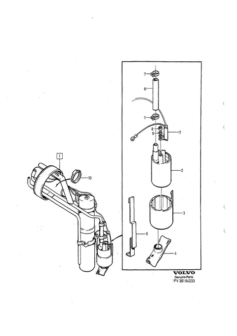 Tankarmatur · 1) 4CYL 940 -1994. 6CYL 960 5DRS -1994. – 1) 4CYL 940 -1994. 6CYL 960 5DRS -1994.
