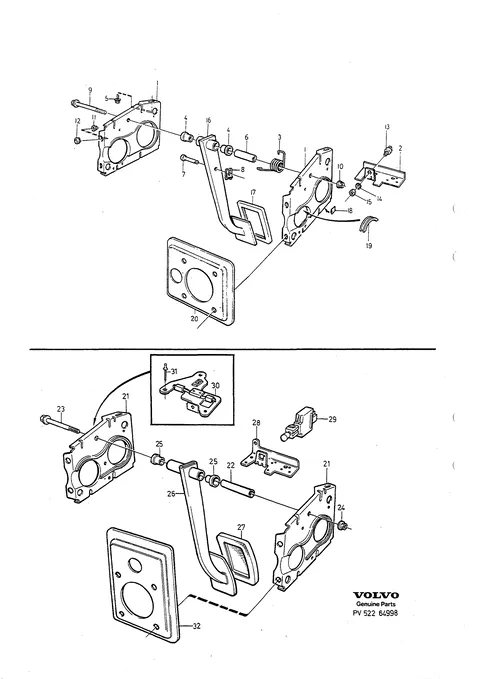 Brake pedal with fittings