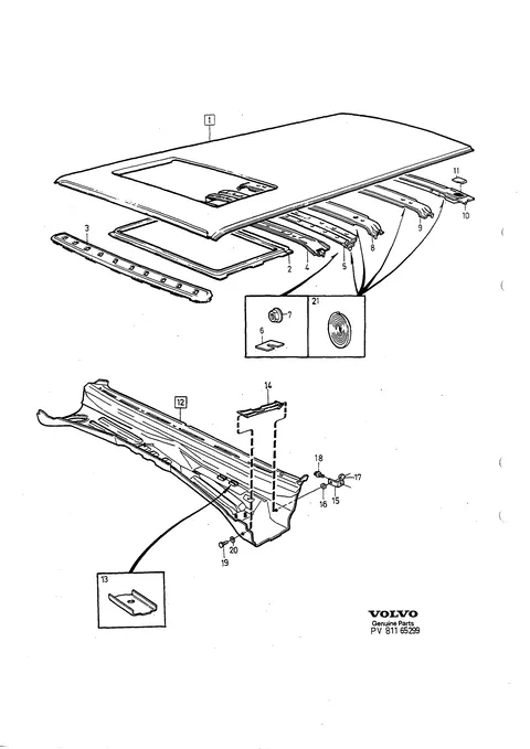 Body frame roof section