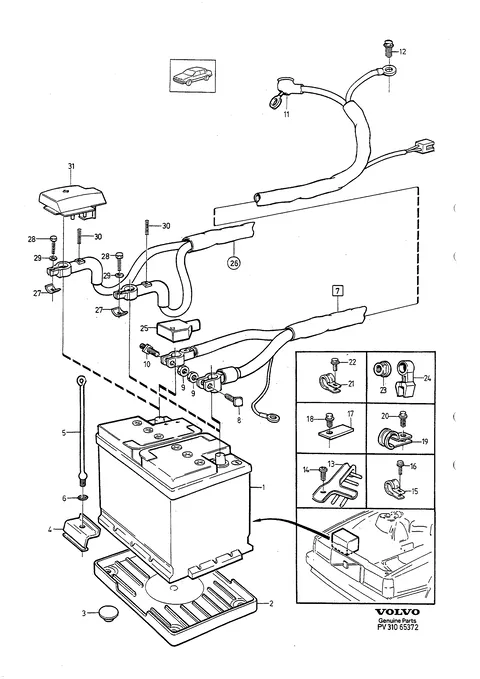Batteries with mounting parts