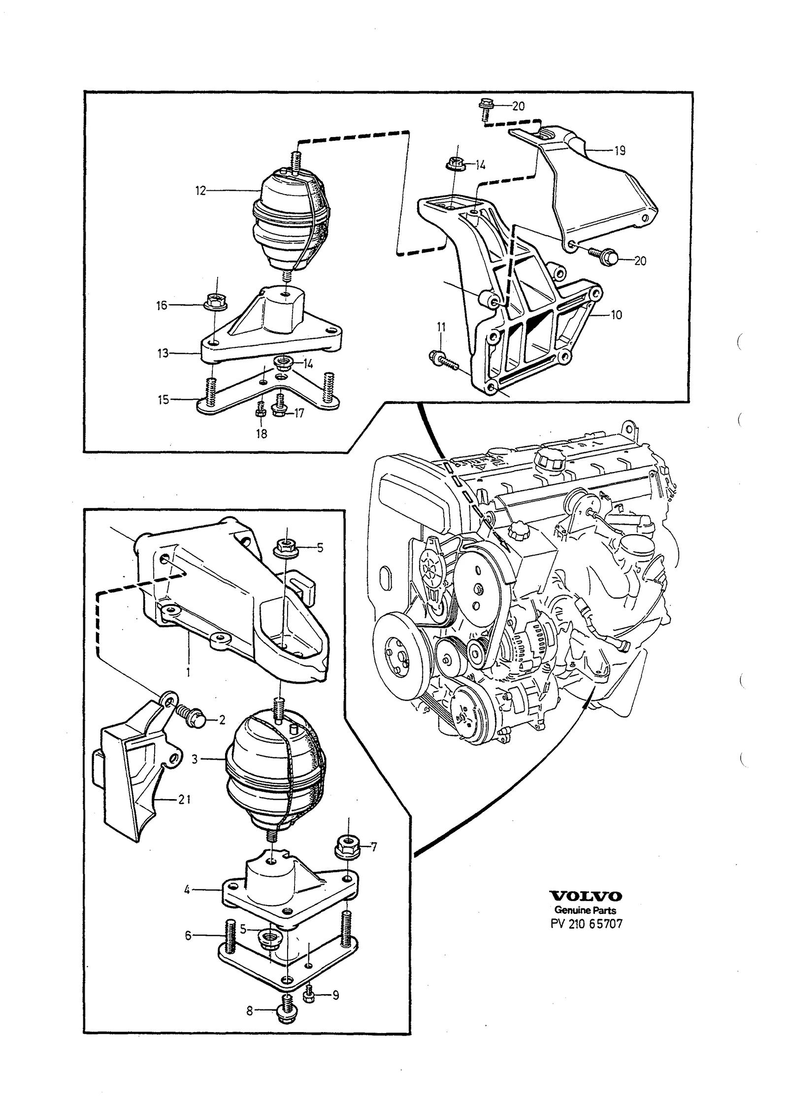 Motoroppheng til Volvo 940/960 1994- & S90/V90 1997-
