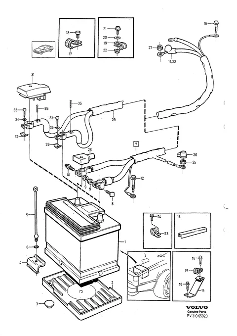 Batteries with mounting parts