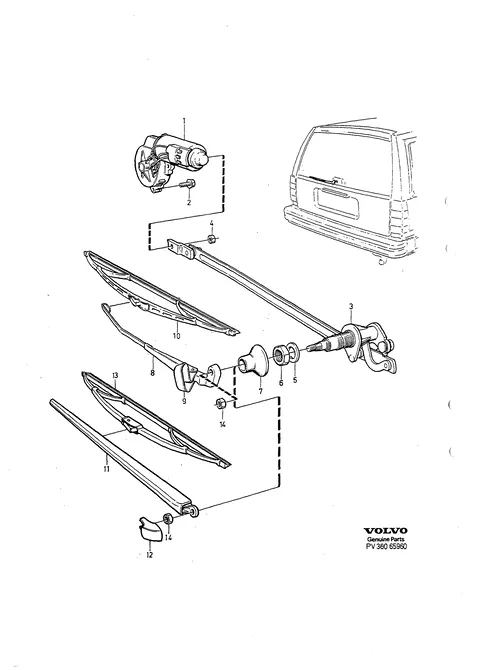 Rear window wiper