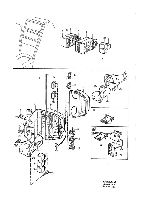 Electrical distribution centre fusebox cabin
