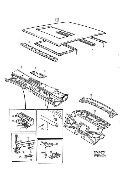 Roof, cowl and rear bulkhead