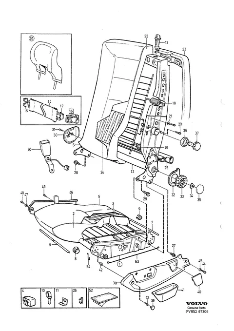 Front seat, manual adjustment