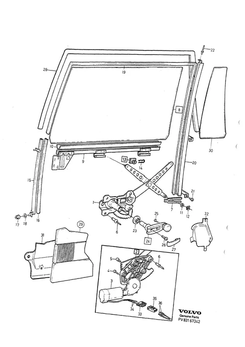 Winder mechanism rear door