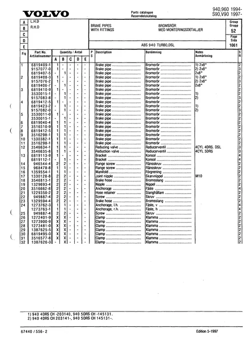 Brake pipes with fittings