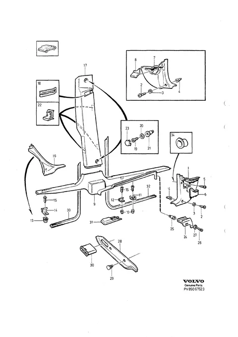 Interior parts, floor section.