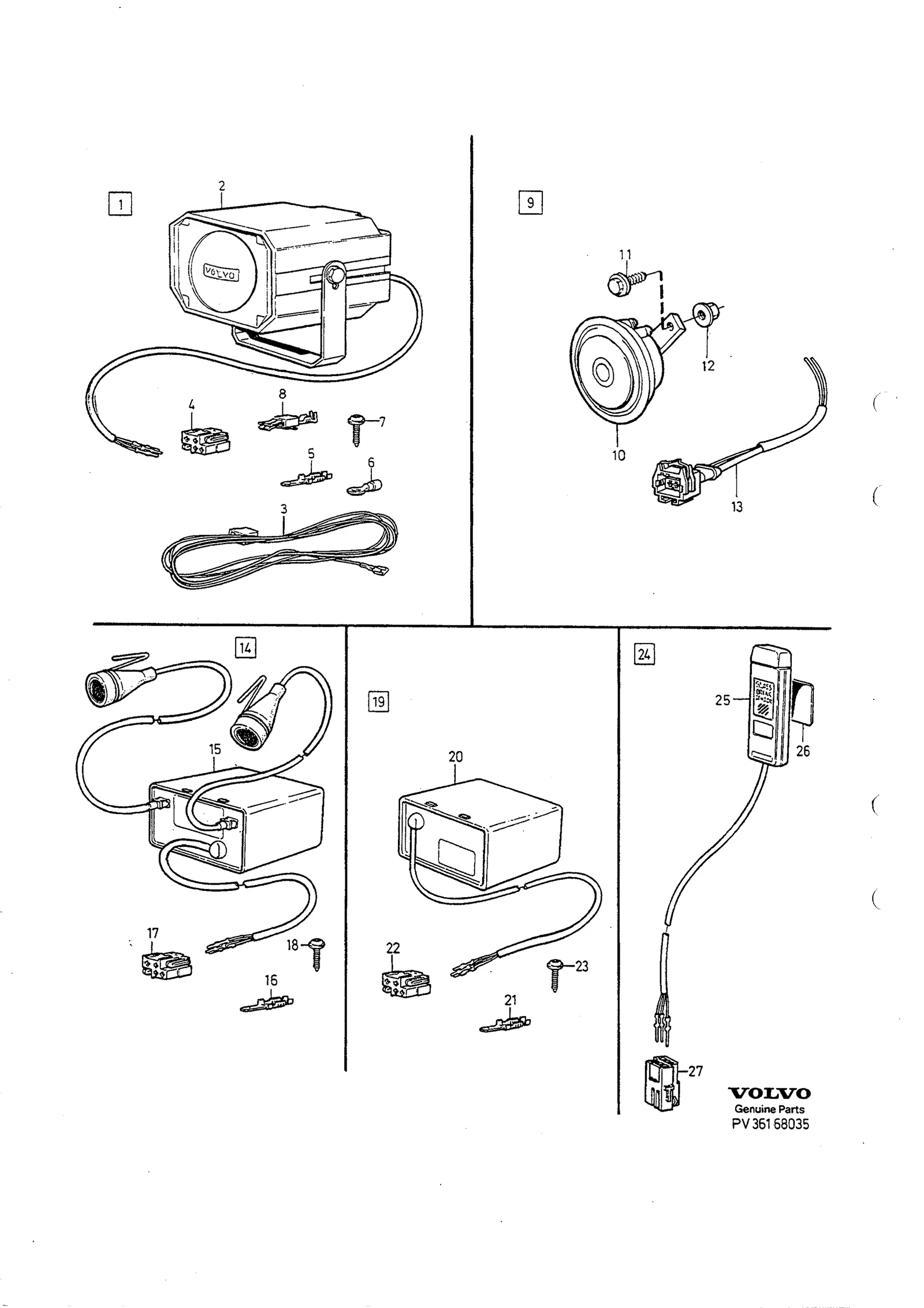 Supplementary kit burglar alarm til Volvo 940/960 1994- & S90/V90 1997-