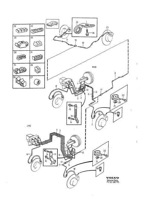 Brake pipes with fittings ABS 6CYL