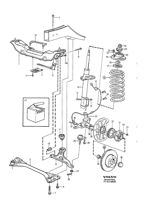 Front axle fjær support