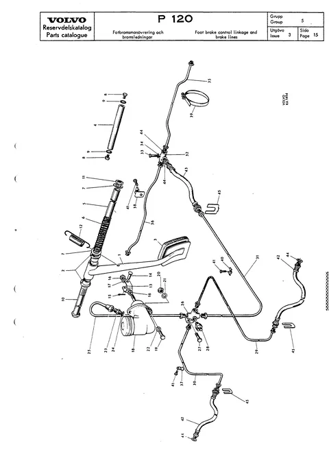 Foot brake control linkage and brake lines
