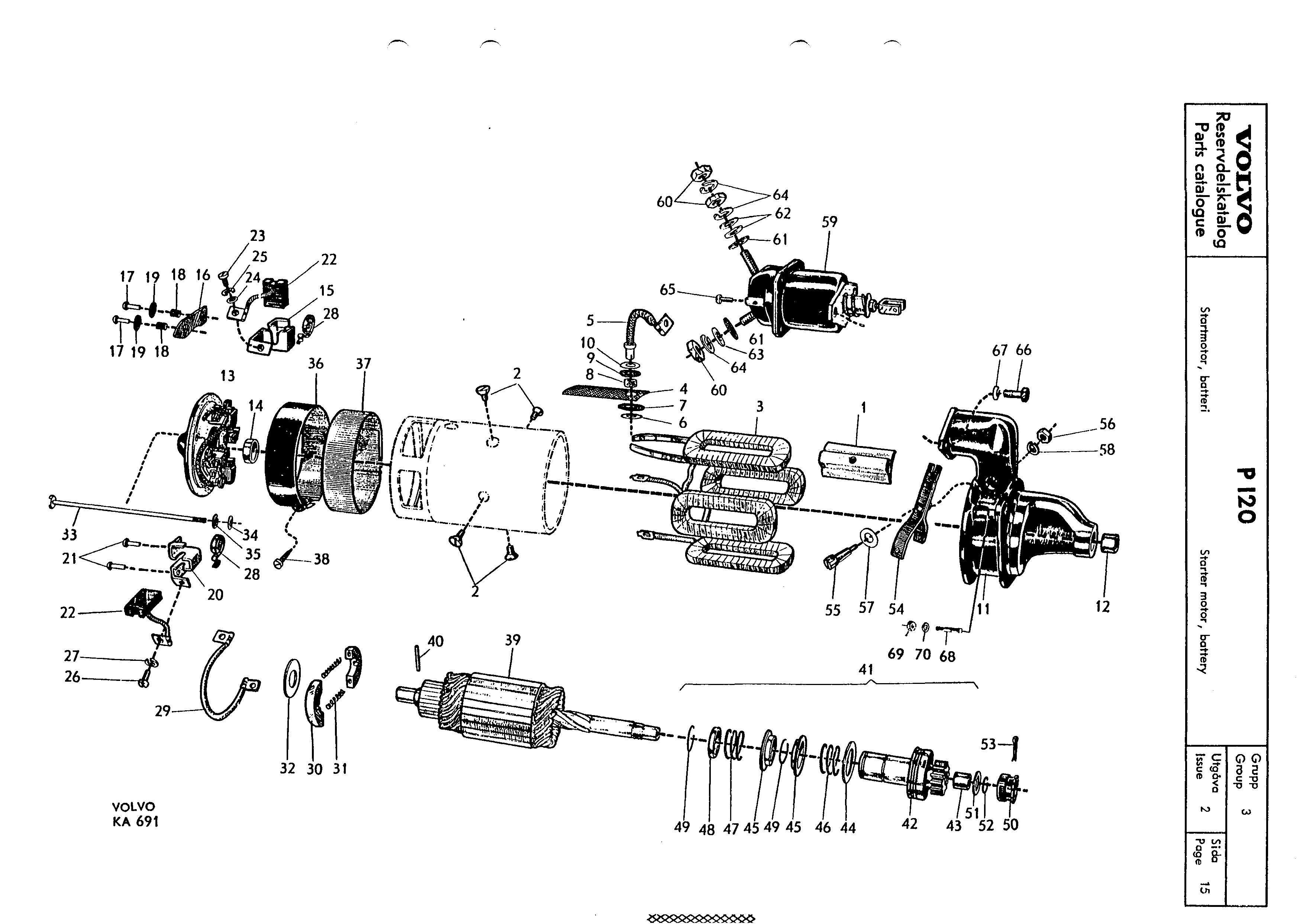 Startmotor, batteri