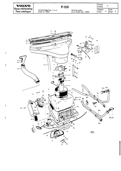 Heating system, up to chassis No. 13345