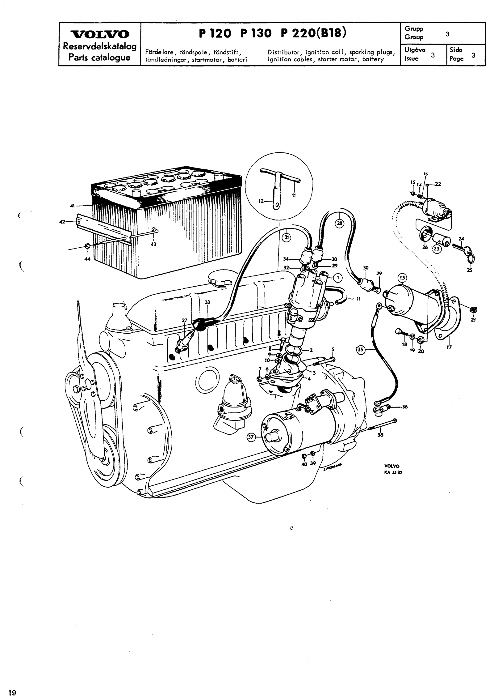 Fördelare, tändspole, tändstift, tändledningar, startmotor, batteri