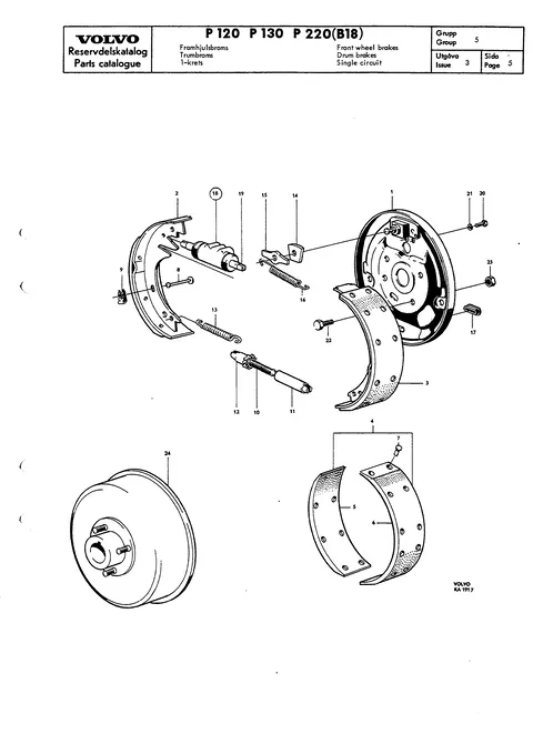 Front wheel brakes Drum brakes Single circuit