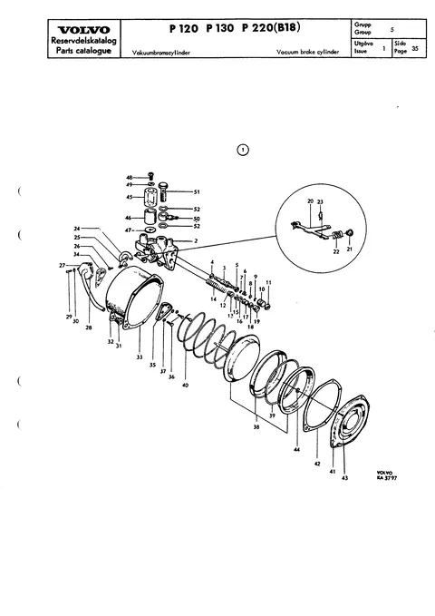 Vacuum brake cylinder