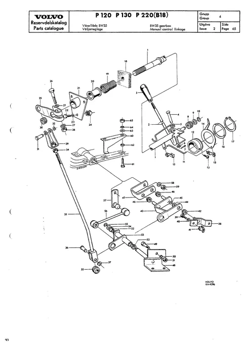 BW 35 gearbox Manual control linkage