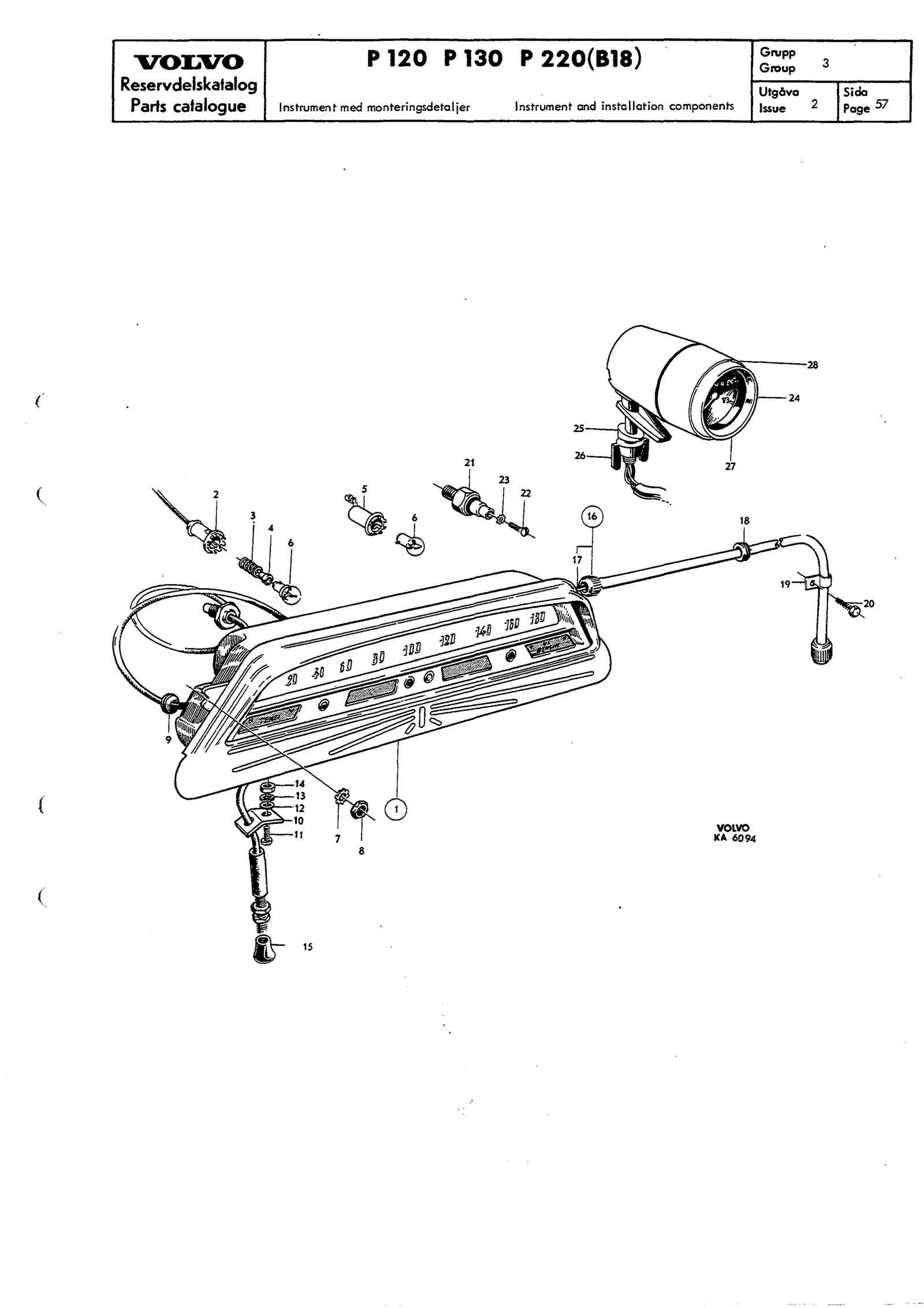 Instrument med monteringsdetaljer