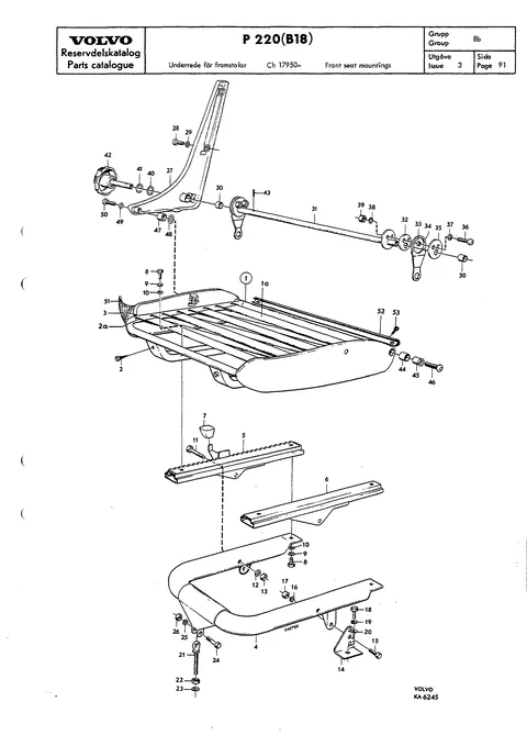 Front seat mountings