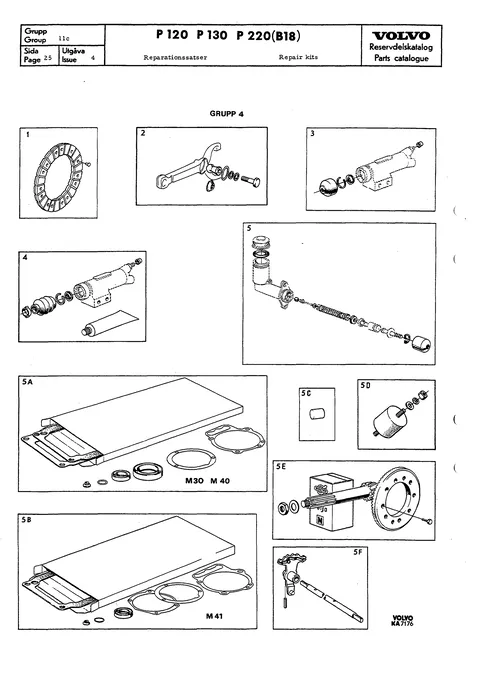 Repair kits "Specification" see Special Catalogue