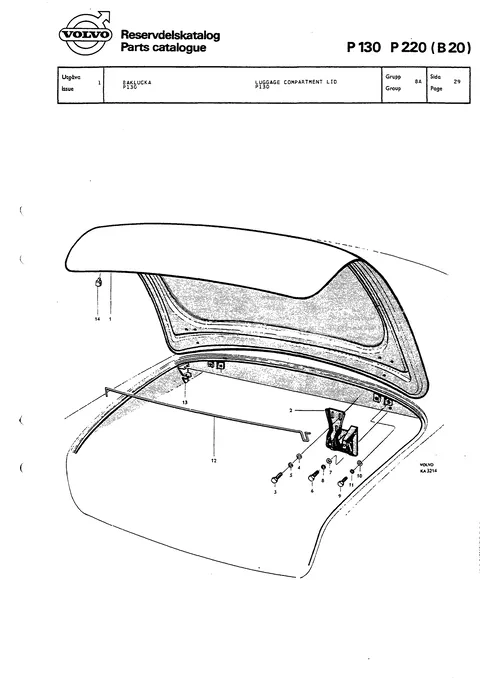 Luggage compartment lid P130