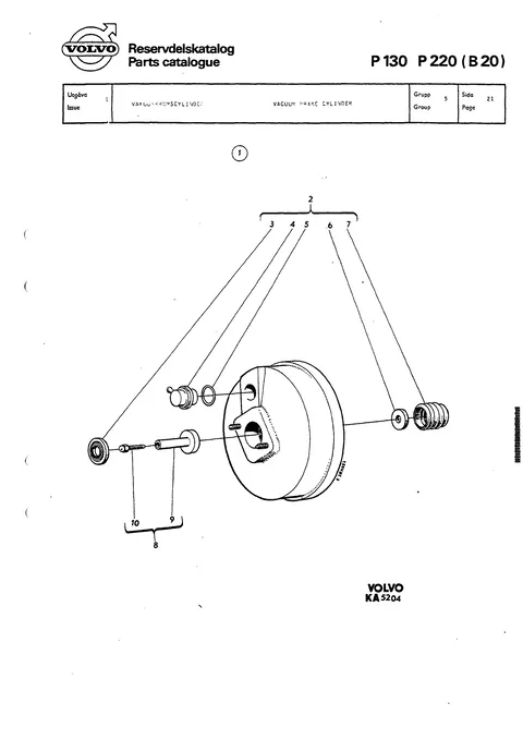 Vakuumbromscylinder · P 130 P 220 (B 20)