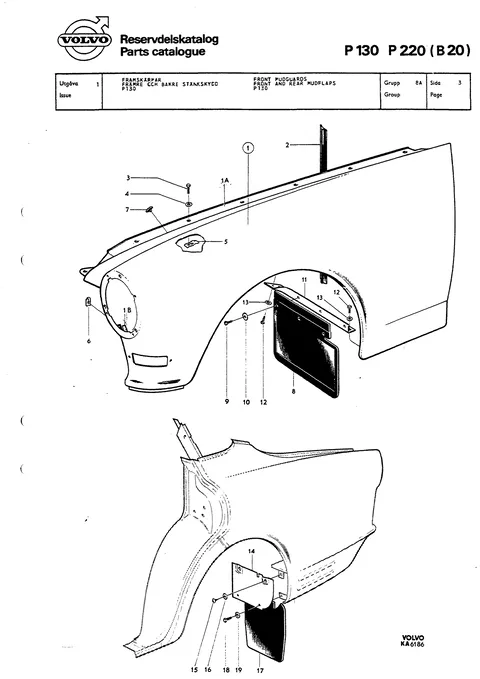 Front mudguards front and rear mudflaps P130